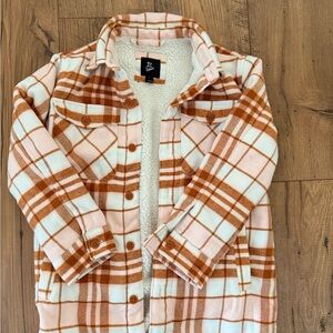 Art Class Pink and White Plaid Sherpa